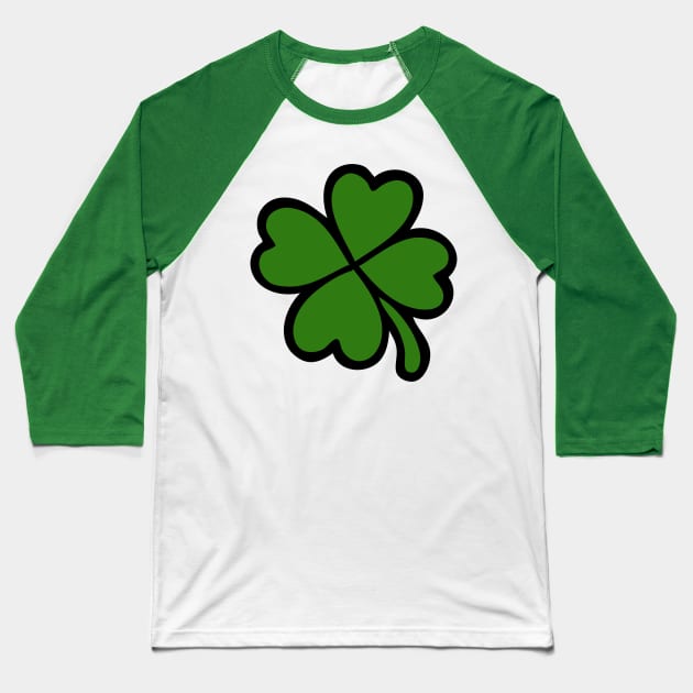 Lucky Four Leaf Clover Baseball T-Shirt by evannave